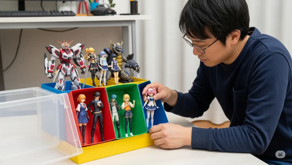 カラーボックスで始めるフィギュア収納術