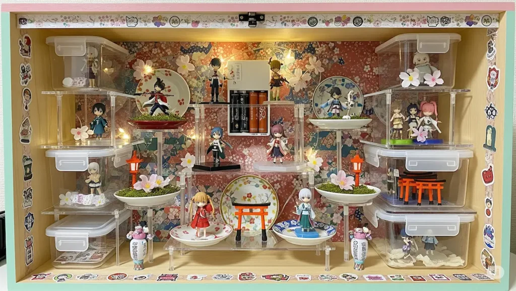 フィギュアケースは100均グッズで自作