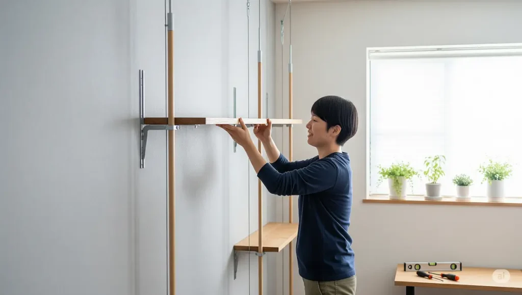 簡単なウォールシェルフを取り付ける方法