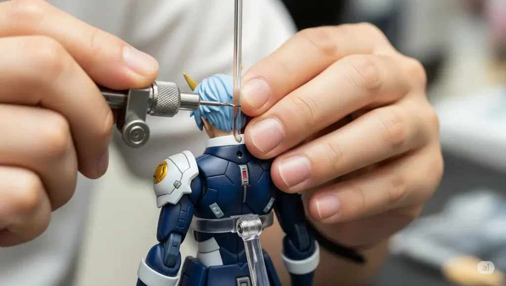 フィギュアに棒が入らない時の調整方法