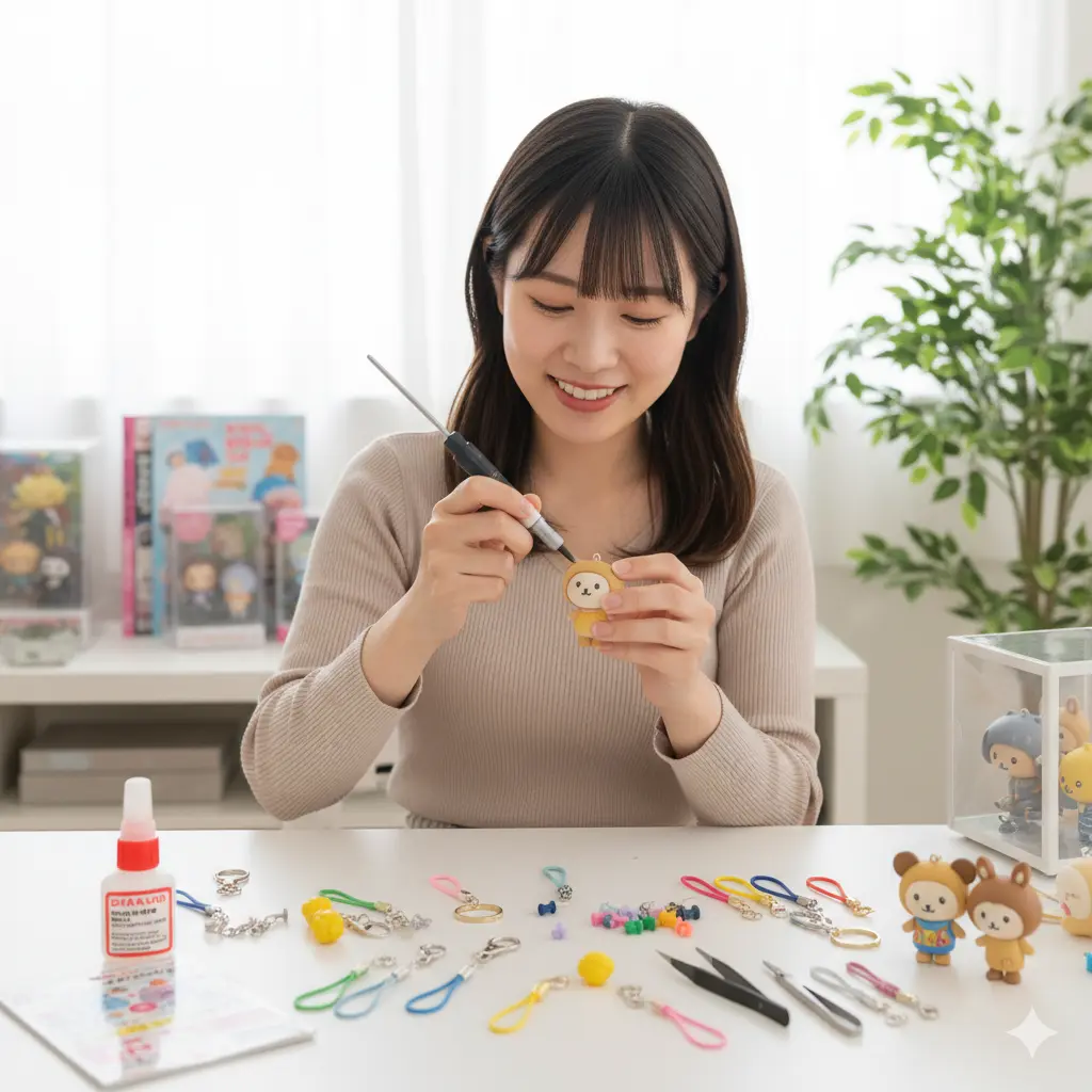 フィギュアをキーホルダーにする方法！100均で自作するコツ