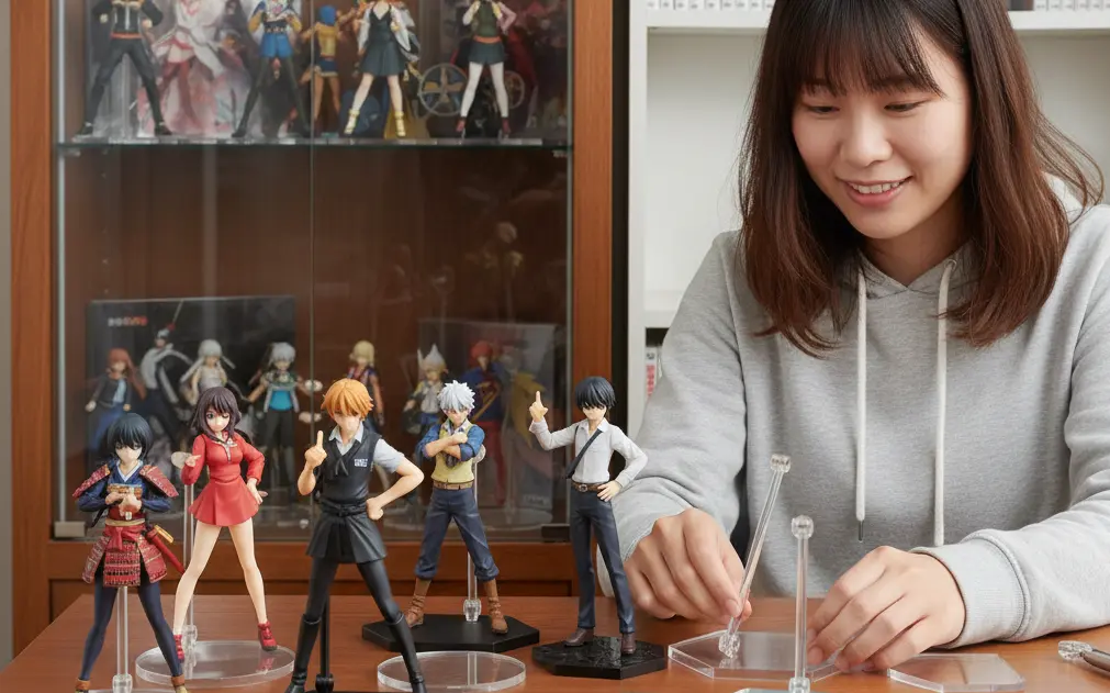 プライズフィギュアのアクリル台座｜自作・交換で省スペース化