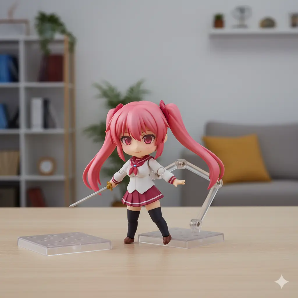 付属の台座アームだけで立たせるには？