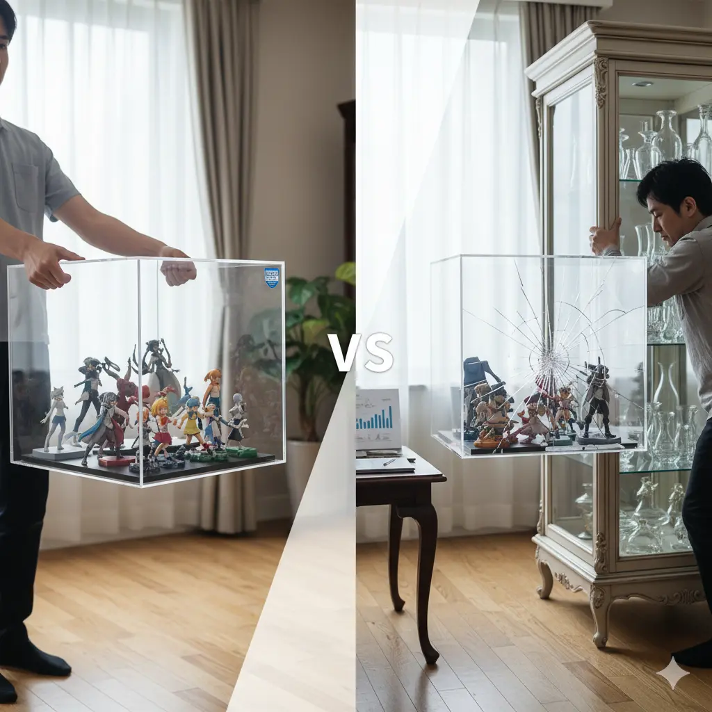 アクリルとガラスの特徴を比較