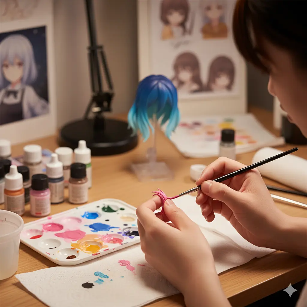 髪のリペイントにアクリル絵の具は使える？