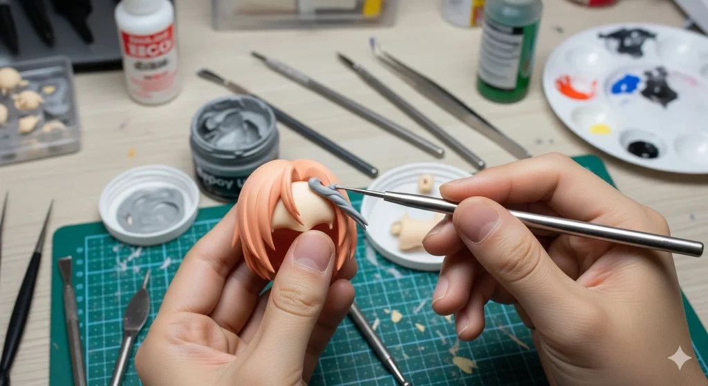 パテで挑戦する髪の自作テクニック