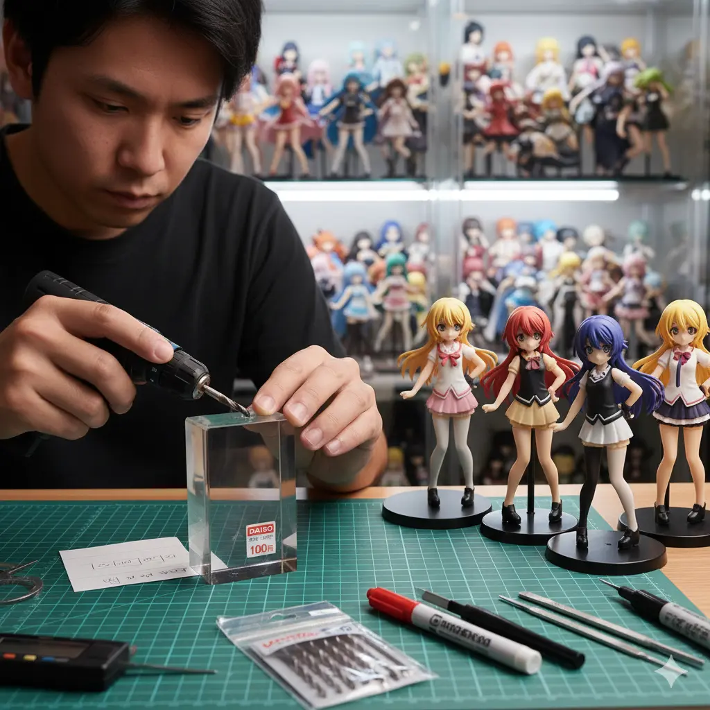 台座はダイソーのアクリルスタンプ台で代用