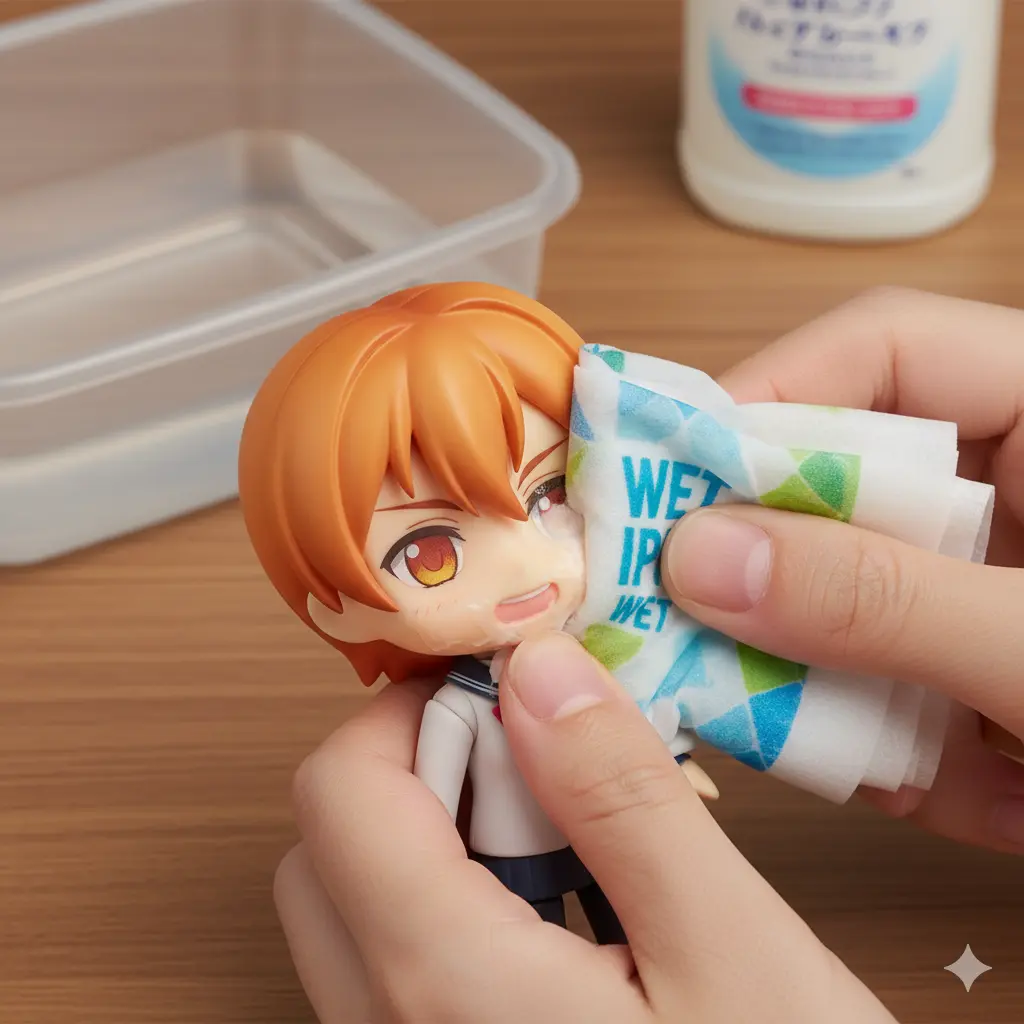 ウェットティッシュでフィギュアのべたつきは取れる？
