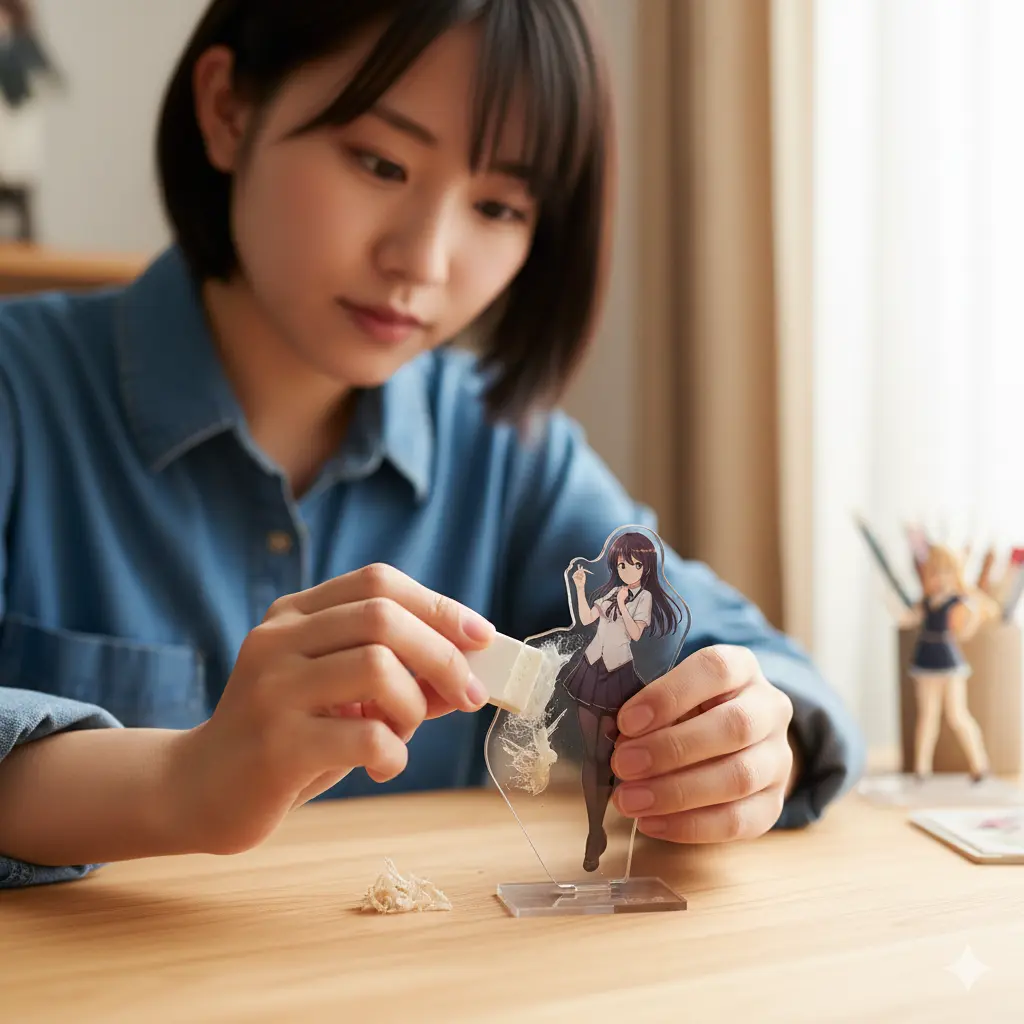 ベタつき除去に消しゴムを使う