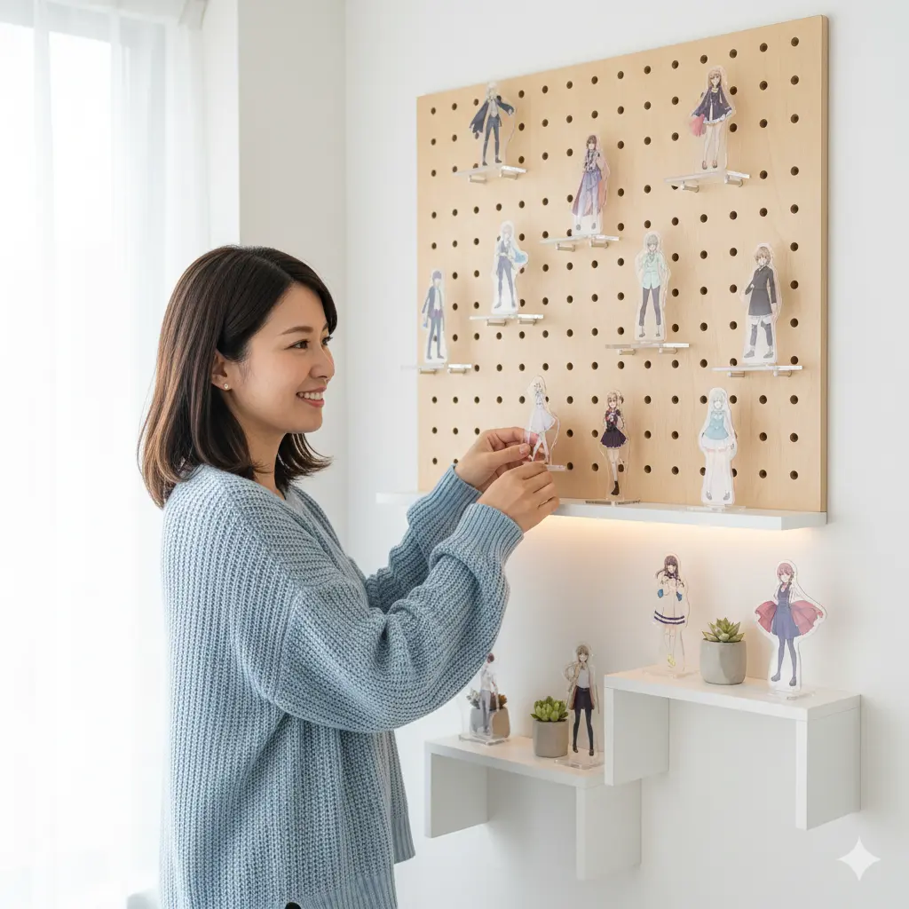 壁を使ったディスプレイで空間活用