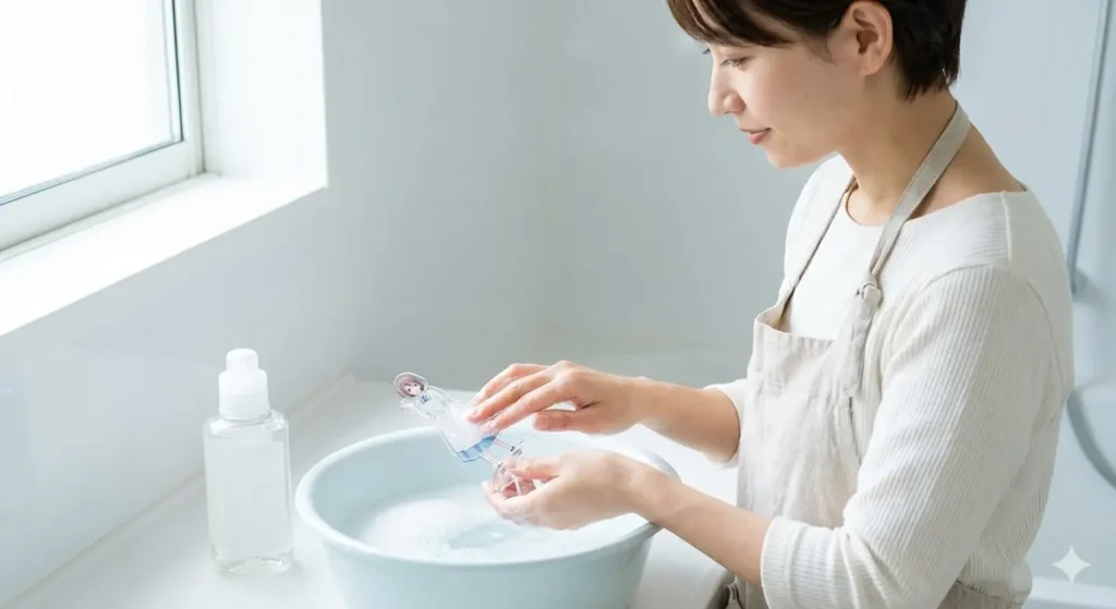 ひどい汚れは中性洗剤で洗う方法