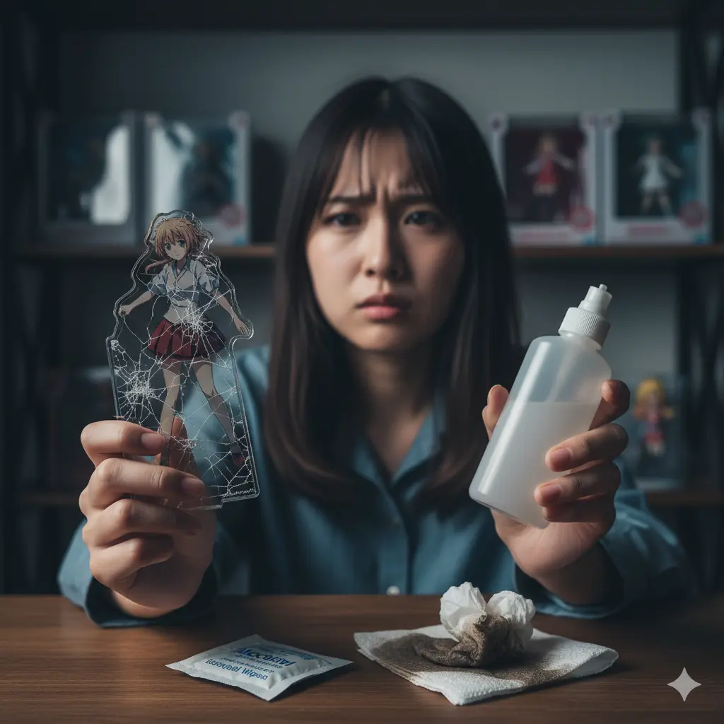 警告：アルコールで拭くのは厳禁