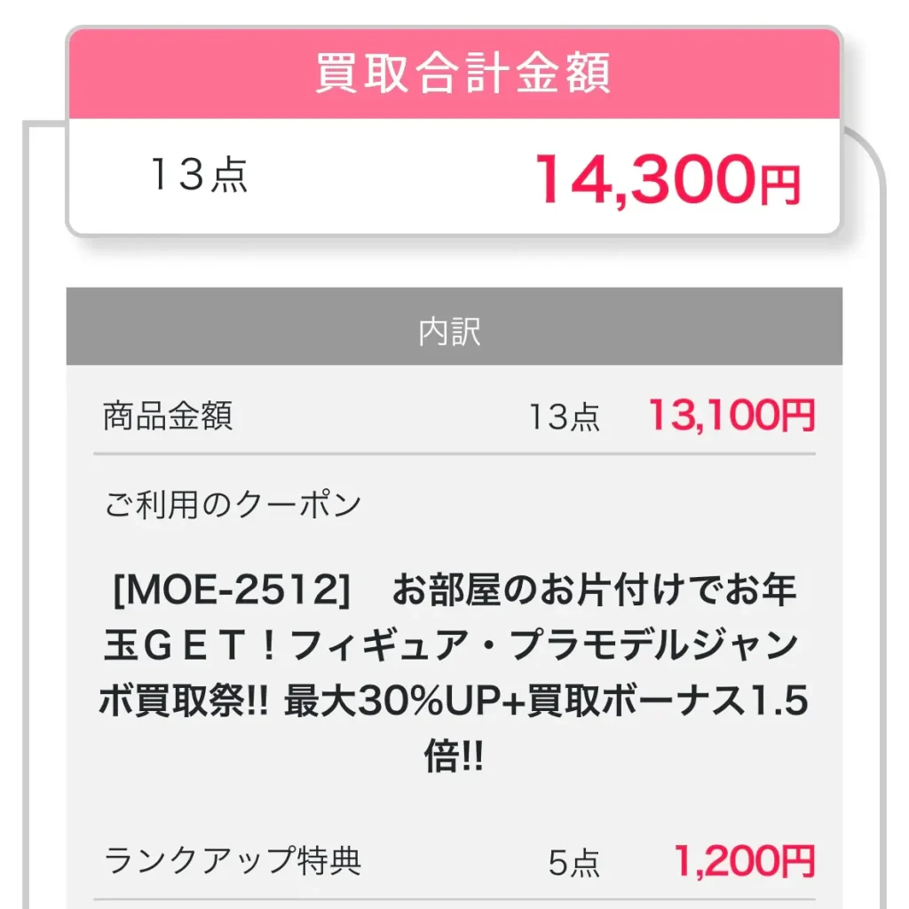 もえたくの査定結果