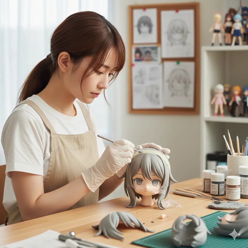 髪パーツの造形工程とパテ盛りの基本手順