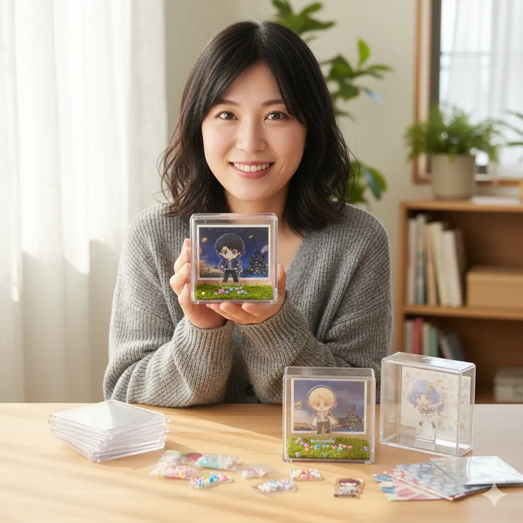 コースターケースを小型アクスタの収納に流用する