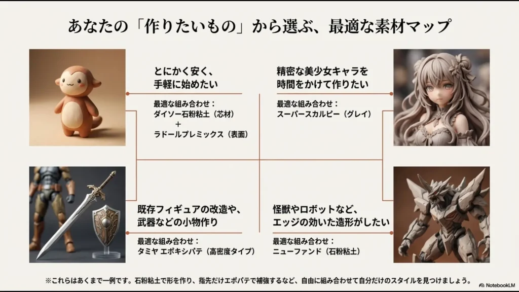 パーツ分割（ダボ作り）の重要性と、アクリルガッシュをムラなく塗るためのウェットパレット活用術をまとめたスライド。