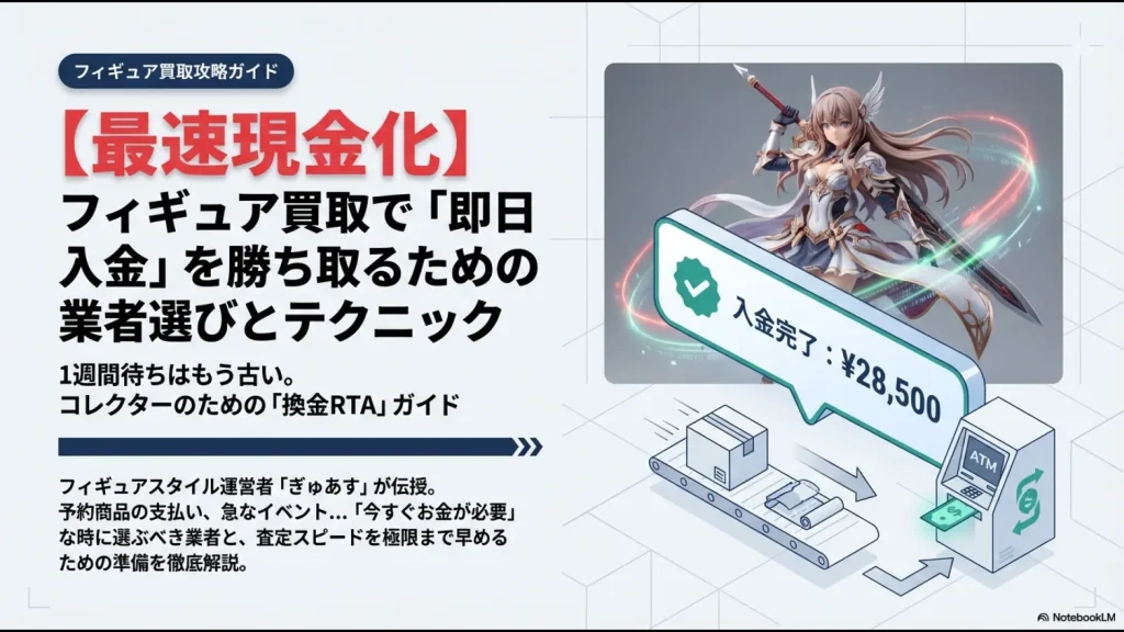 フィギュア買取で即日入金を勝ち取るための業者選びとテクニックの表紙画像