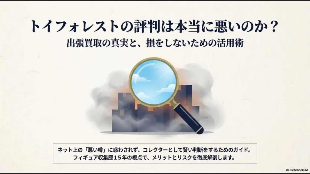 フィギュア収集歴15年の視点でトイフォレストの評判と出張買取のメリット・リスクを解剖するスライド画像