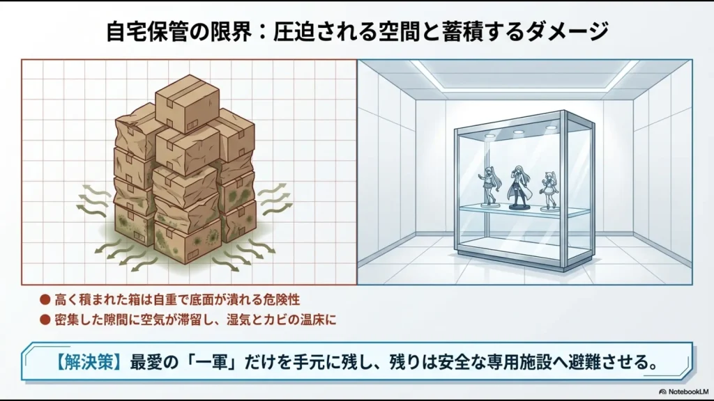 限界を迎えた部屋からフィギュアを外部の別荘へ避難させ、劣化を防ぎ空間を取り戻すためのガイド
