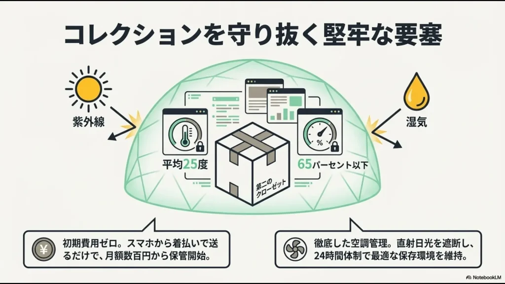 AZUKELの平均25度・湿度65%以下の徹底した空調管理と初期費用ゼロのサービス概要