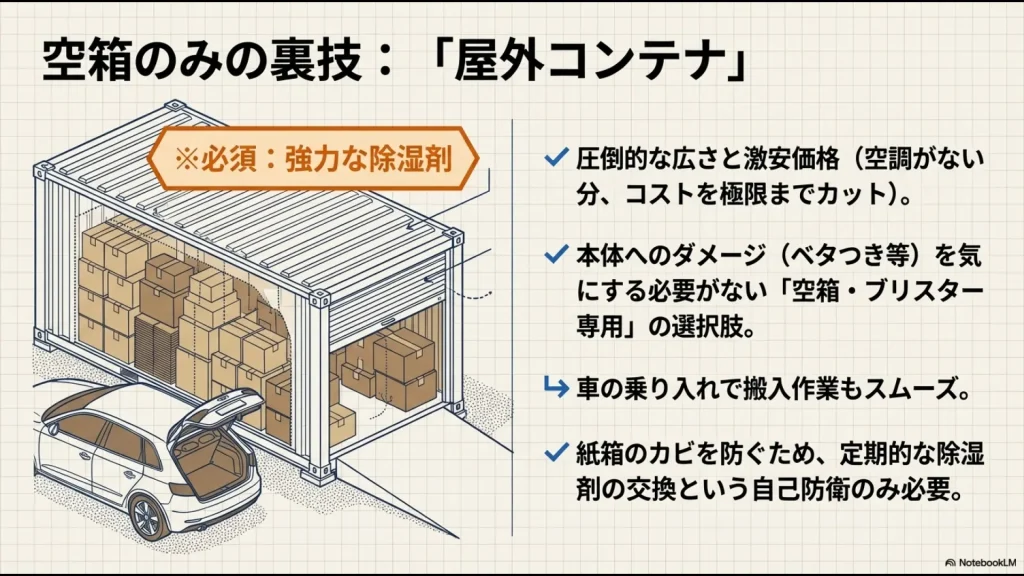 空箱・ブリスター専用として屋外コンテナを安く活用する裏技