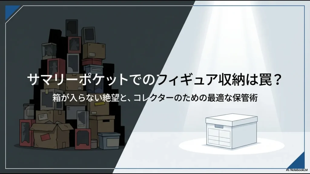 サマリーポケットでのフィギュア収納の注意点と最適な保管術を解説するタイトルのスライド画像